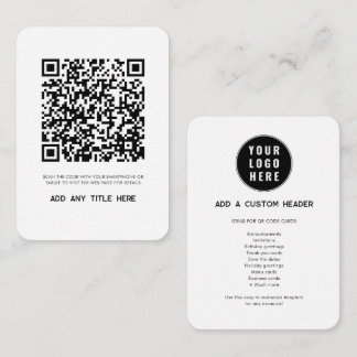 Modern QR Code and Business Logo Custom Card