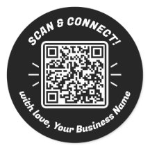 Modern QR Code Black White With Love