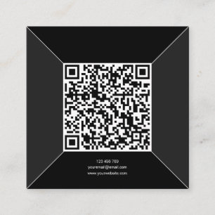 Modern QR code Business card, Simple Personal Square Business Card