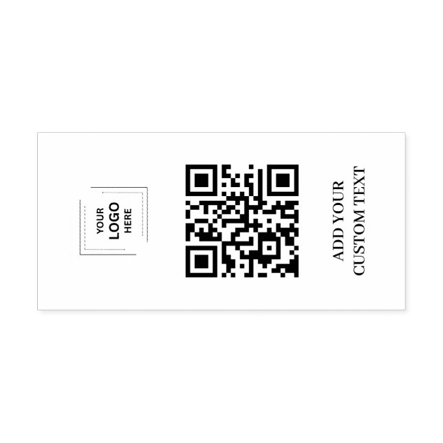 Modern QR Code Business Logo Branding Design Self-inking Stamp (Design)