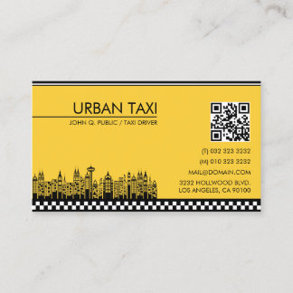 Modern QR Code Cab Taxi Driver Business Card