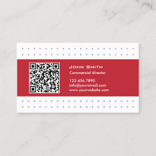 Modern QR Code Commercial Director Business Card