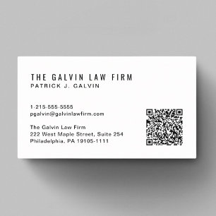Modern QR Code Company Employee Business Card