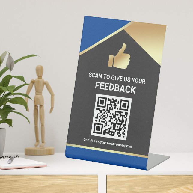 Modern QR Code Customer Feedback Table Sign (Creator Uploaded)