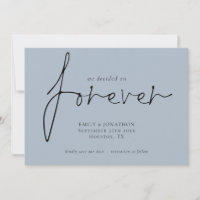 Modern QR Code Decided on Forever Blue Save Date