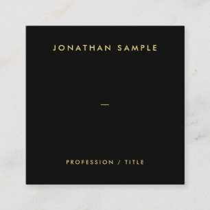 Modern QR Code Elegant Black And Gold Text Square Business Card