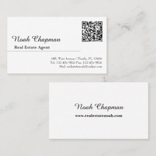 Modern QR code Elegant Real Estate Agent Business Card