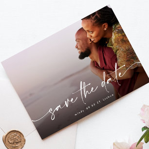 Modern QR CODE Full bleed Photos Save The Date