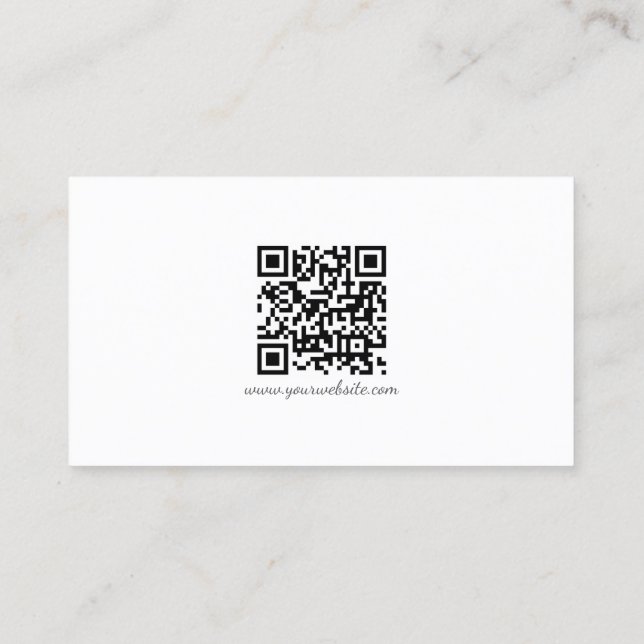 Modern QR Code Handwriting Script Sleek Business Business Card (Back)