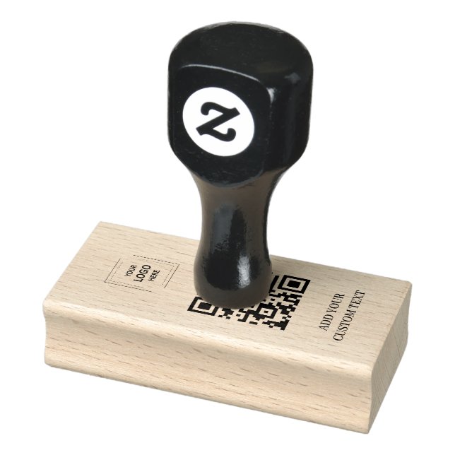 Modern QR Code Logo Business Branding Design Rubber Stamp (Stamp)