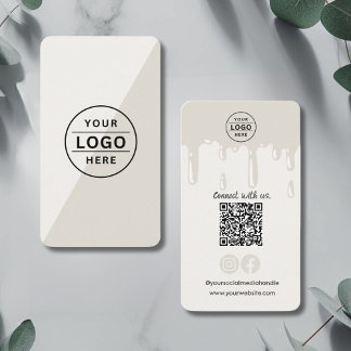 Modern QR Code Logo Pink Bakery Business Card