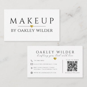 Modern QR Code Makeup Artist Business Card