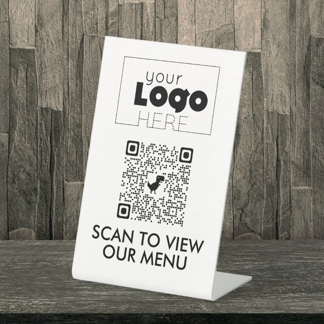 Modern QR Code No Contact Scan for Menu Table Sign (Creator Uploaded)