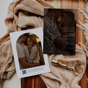 Modern QR Code Nothing Fancy Just Love Wedding Invitation