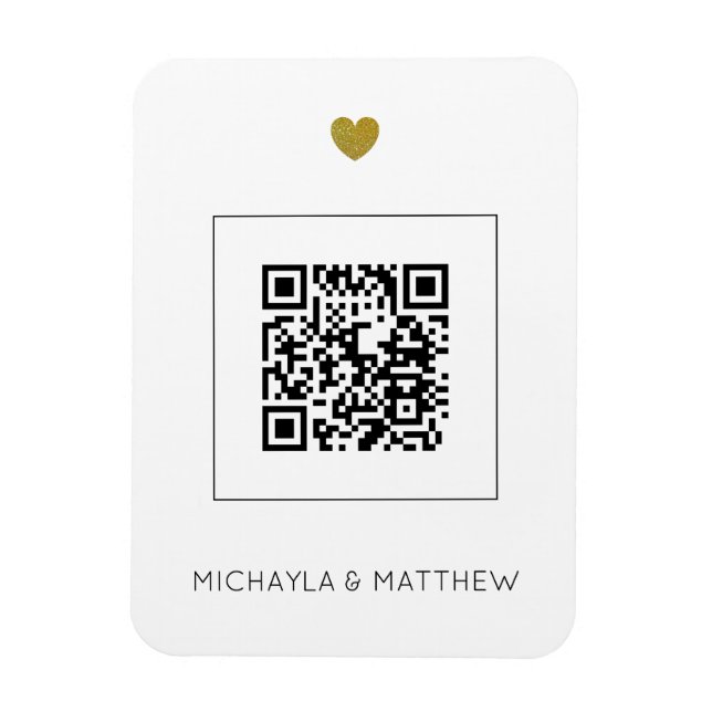 Modern QR Code on White Wedding  Invitation  Magnet (Vertical)