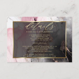 Modern QR Code Paint Abstract Rose Charcoal Gold  Enclosure Card