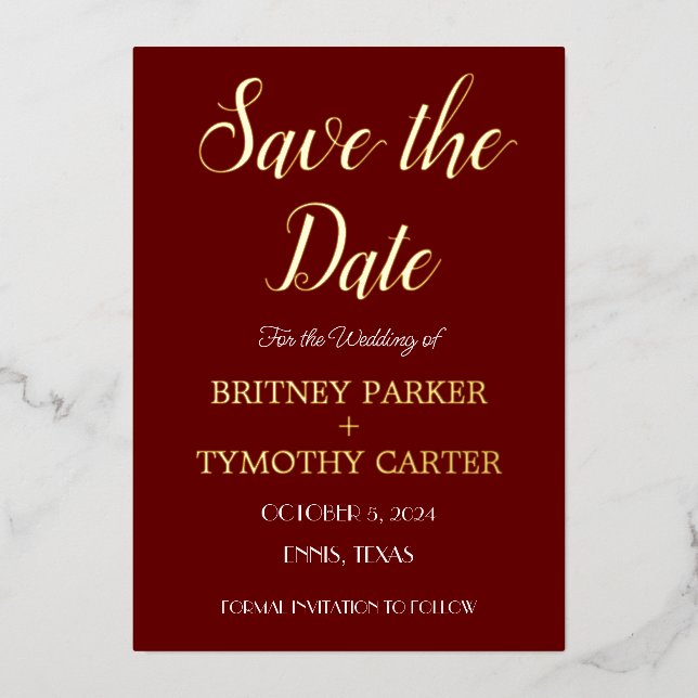 Modern QR Code Photo Calligraphy Burgundy Wedding (Front)