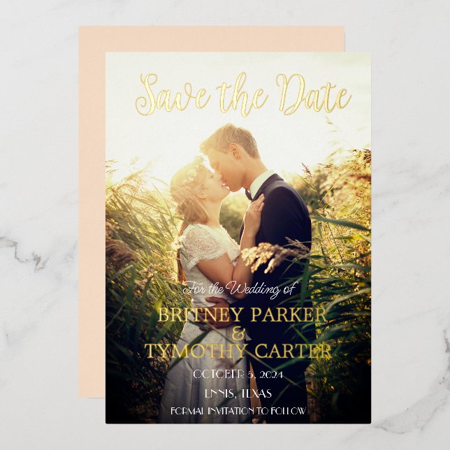 Modern QR Code Photo Champagne Ivory Wedding (Front/Back)