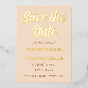 Modern QR Code Photo Champagne Script Wedding Foil