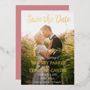 Modern QR Code Photo Dusty Rose Script Wedding