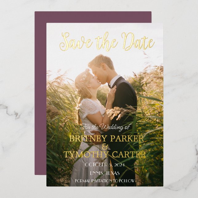 Modern QR Code Photo Purple Lavender Wedding  (Front/Back)