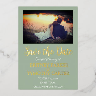 Modern QR Code Photo Script Sage Green Wedding