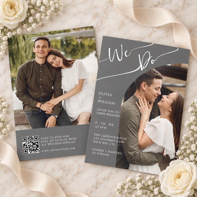 Modern QR Code Photo Wedding Invitation (Modern QR Code Photo Wedding Invitation)