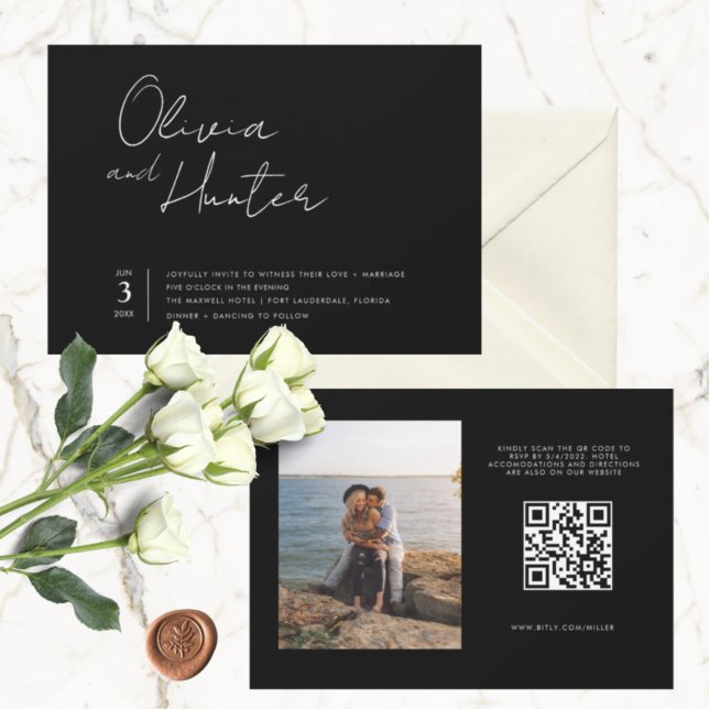 Modern QR Code Photo Wedding  Invitation (Creator Uploaded)