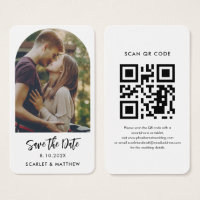 Modern QR Code Photo Wedding Website Save the Date
