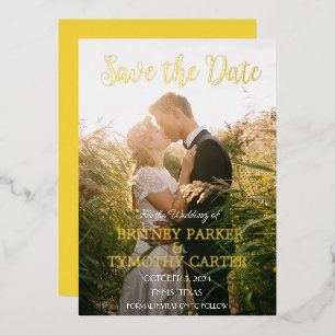 Modern QR Code Photo Yellow Script Wedding