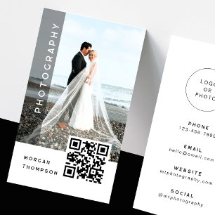 Modern QR Code Photography Business Card
