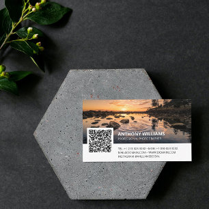Modern QR Code Photography Photographer Business Card