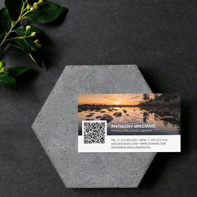 Modern QR Code Photography Photographer Business Card (Creator Uploaded)