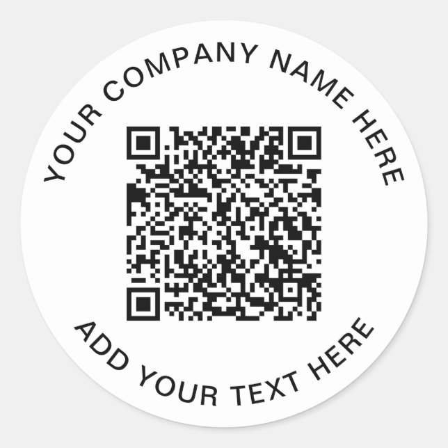 Modern QR Code Promotional Classic Round Sticker (Front)