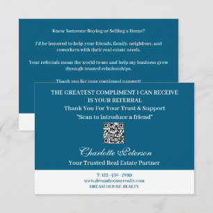Modern QR Code Real Estate Referral Insert Card