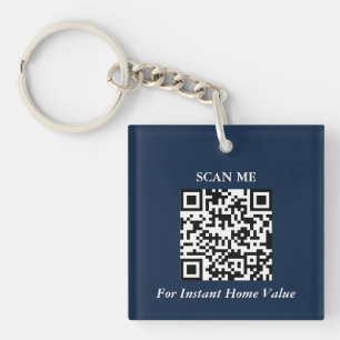 Modern QR Code Realtor Keychain