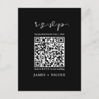 Modern QR Code Scannable Wedding R.S.V.P. Reply 
