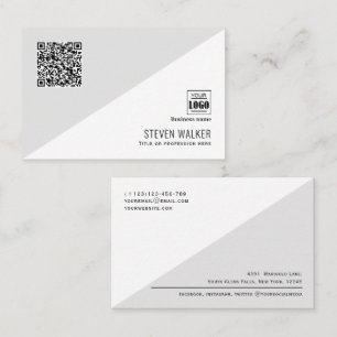 Modern QR Code Simple Professional Corporate Busin Business Card
