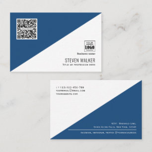 Modern QR Code Simple Professional Corporate Busin Business Card
