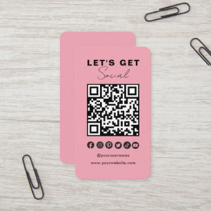 Modern QR Code Social Media Connect With Us Business Card