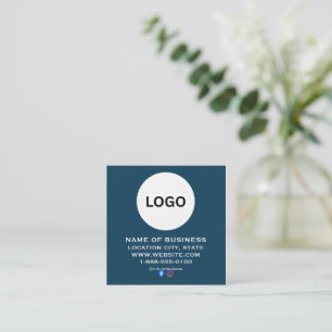 Modern QR Code Social Media Custom Logo Digital Square Business Card