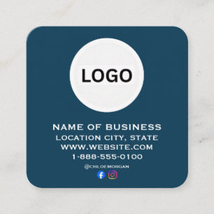 Modern QR Code Social Media Custom Logo Digital Square Business Card