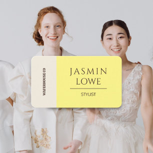 Modern QR Code Social Media Let's Connect Yellow Business Card