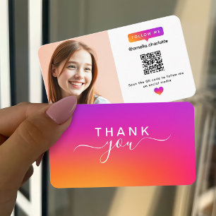 Modern QR Code Social Media Networking Photo Business Card
