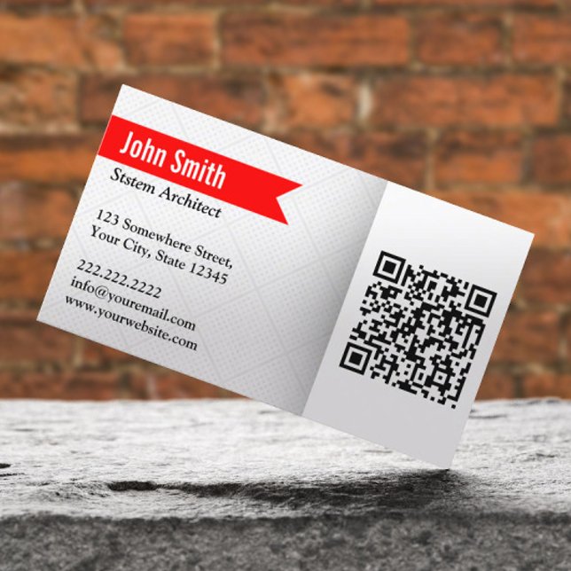 Modern QR Code System Architect Business Card (Creator Uploaded)