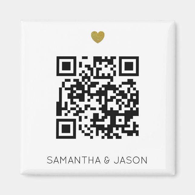 Modern QR Code Template Wedding Invitation Magnet (Front)
