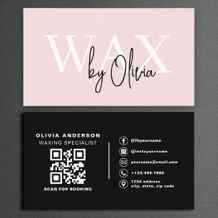 Modern QR Code Wax Specialist Esthetician Business Card