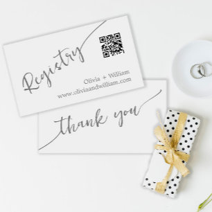 Modern QR Code Wedding Registry Card