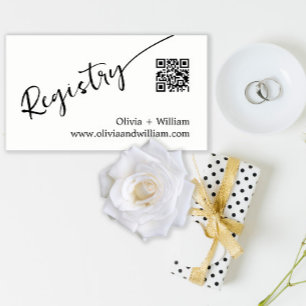 Modern QR Code Wedding Registry Enclosure Card