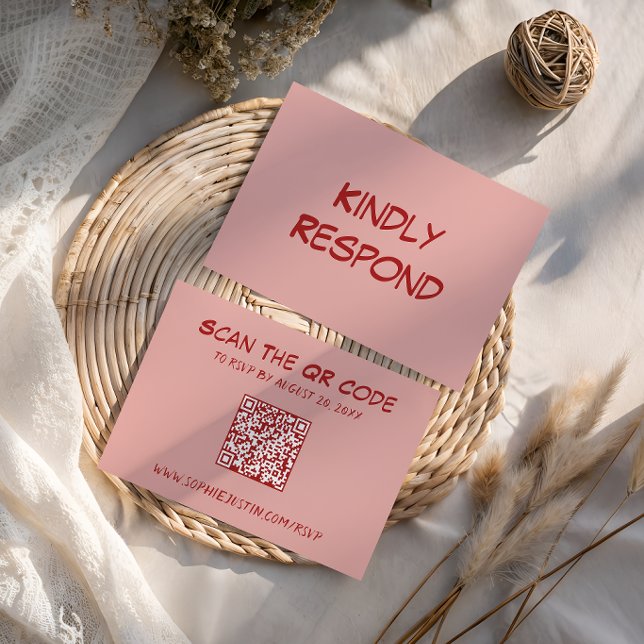 Modern QR Code Wedding RSVP Card (Creator Uploaded)